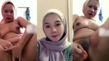 Tiktokers Jilbab Colmek Sange Pakai Wortel Memek Basah