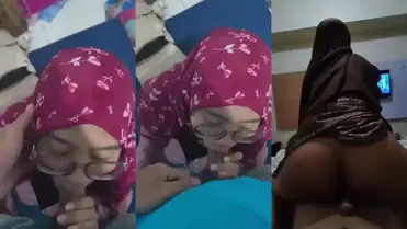 Ukhti Hijab Berkacamata Cantik Goyang Kasur