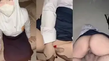 Ukhti Hijab Seragam SMP Cantik Pasrah Kasur
